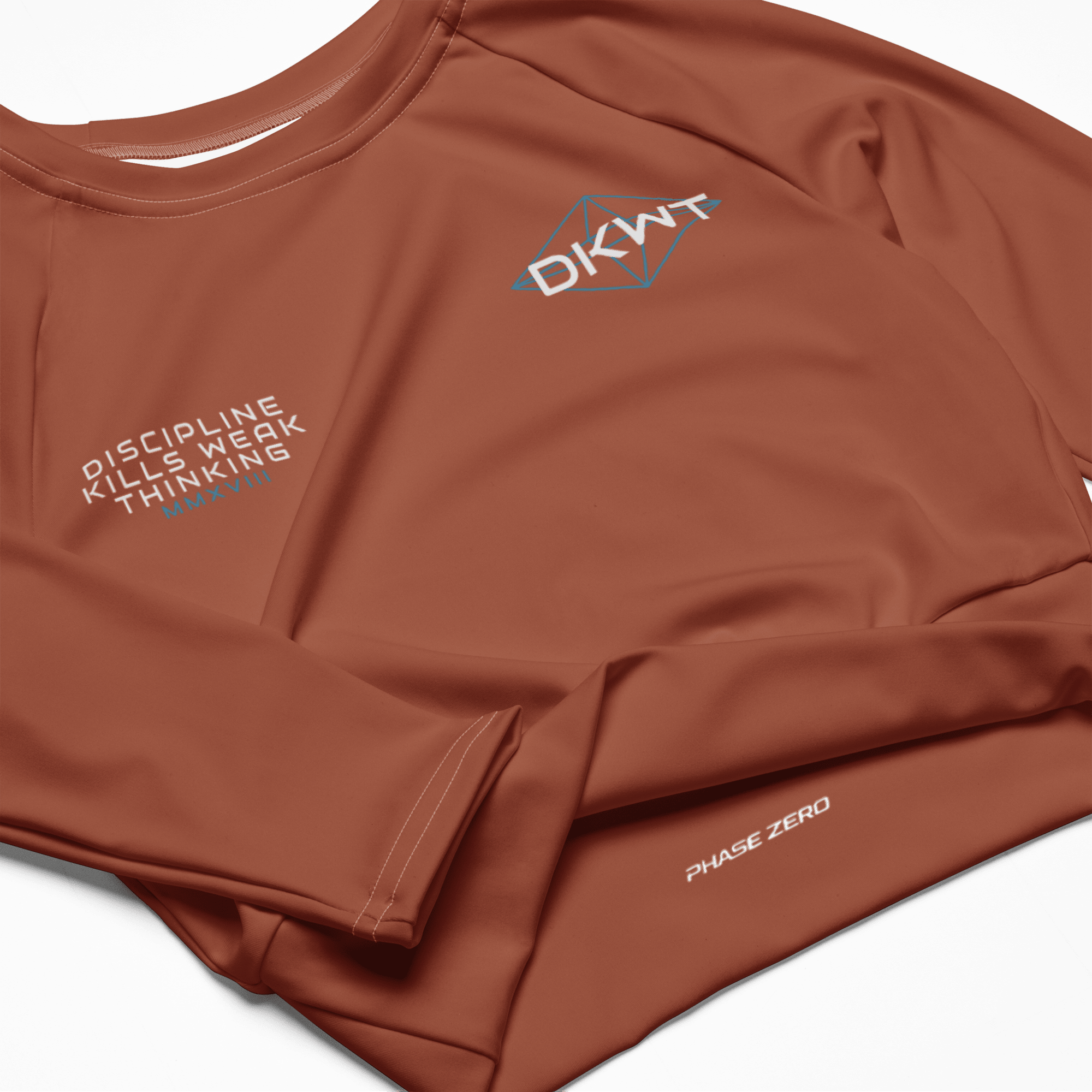 Discipline Kills Weak thoughts Long - sleeve crop top - Phase Zero Co