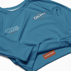 DWKT Dusty Cyan Long - sleeve Crop Top - Phase Zero Co