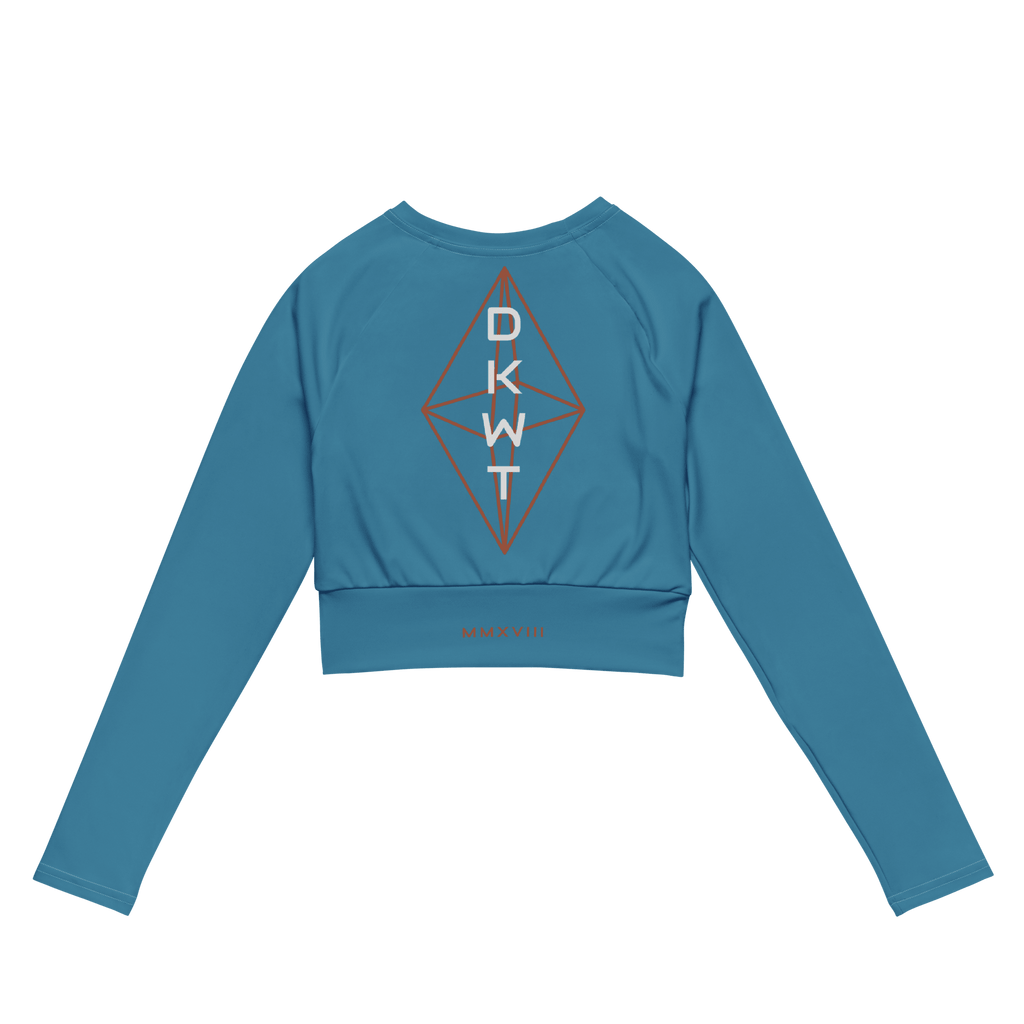 DWKT Dusty Cyan Long - sleeve Crop Top - Phase Zero Co