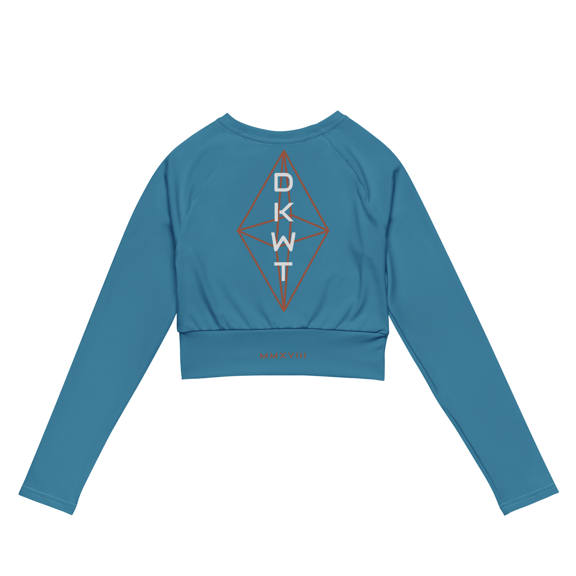 DWKT Dusty Cyan Long - sleeve Crop Top - Phase Zero Co