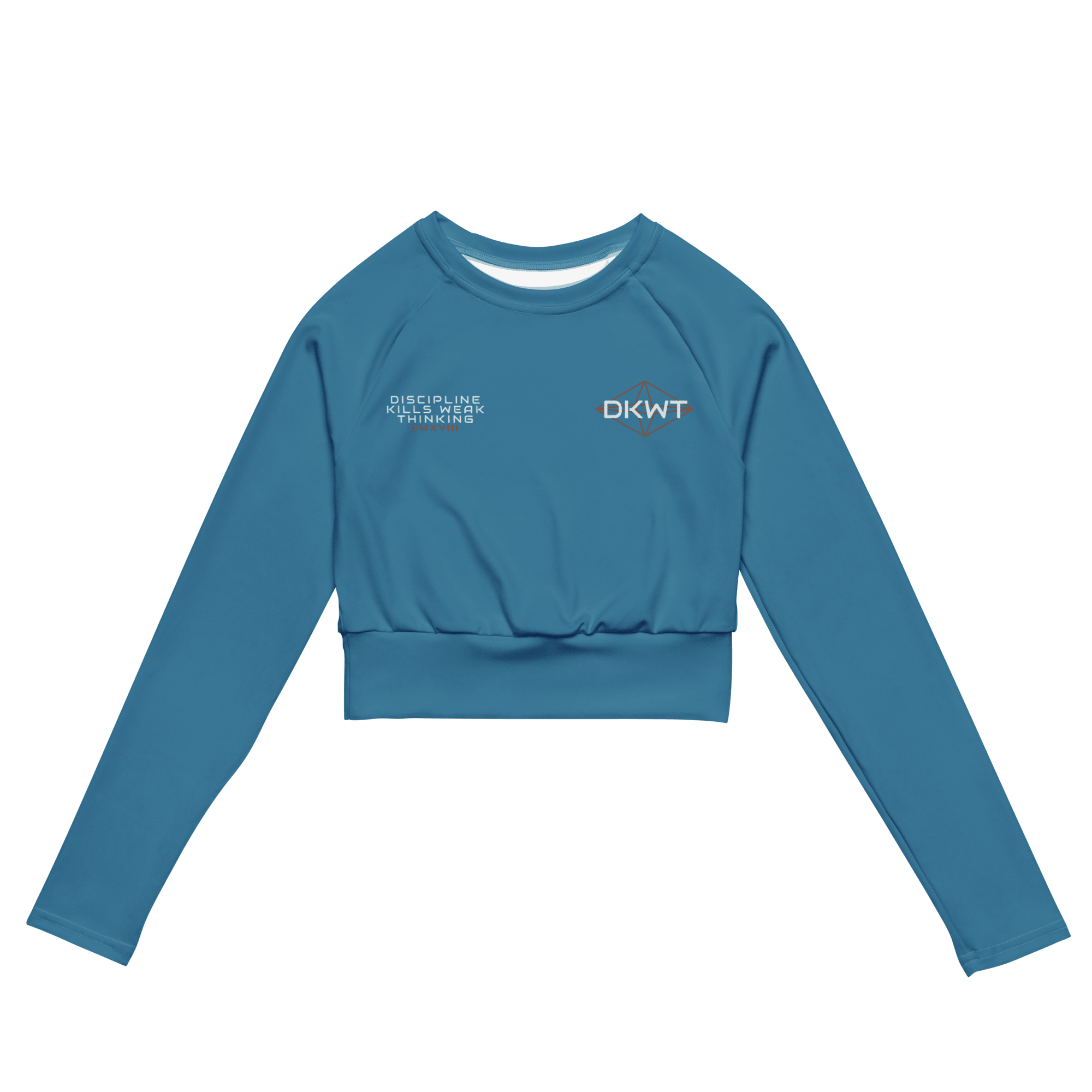 DWKT Dusty Cyan Long - sleeve Crop Top - Phase Zero Co