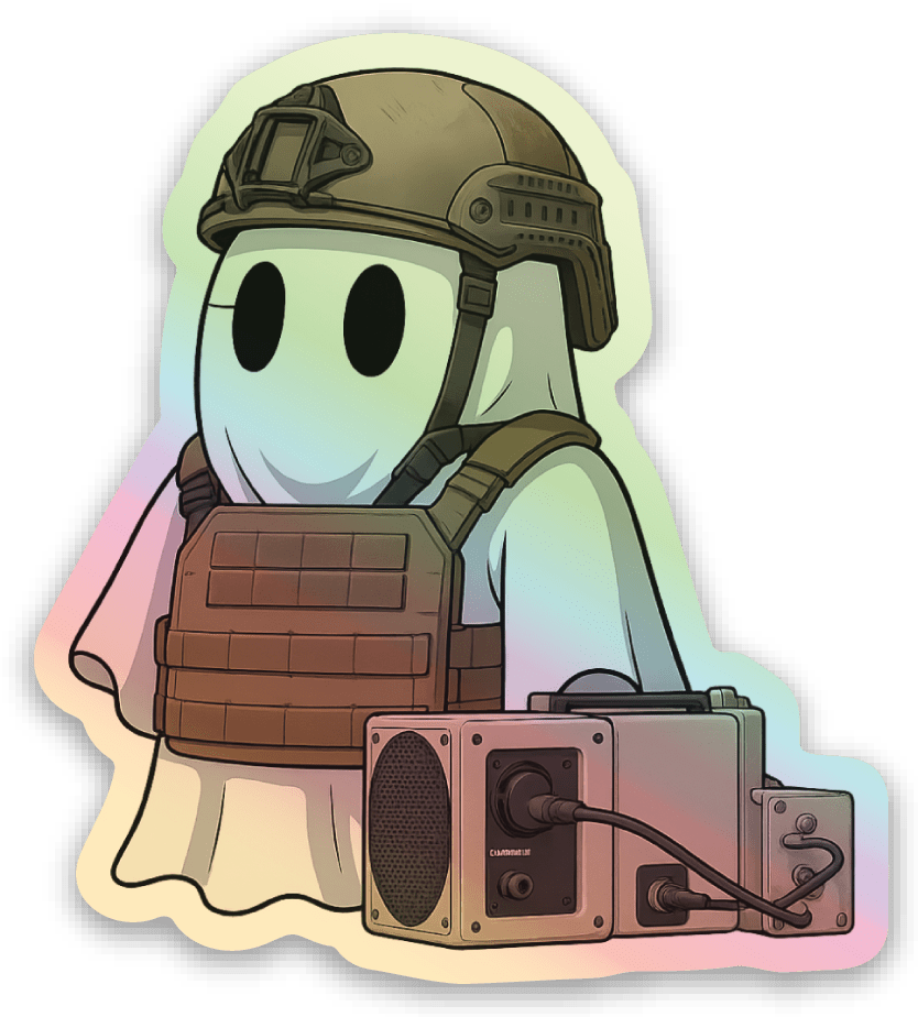 Ghosty Holographic Sticker - Phase Zero Co